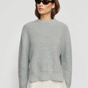 Modern Citizen Tate Organic Cotton Side-Zip Sweater Heather Grey Medium